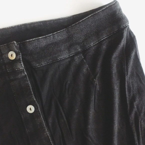 NWT SUPER SOFT black-wash midi skirt front button - Picture 4 of 6
